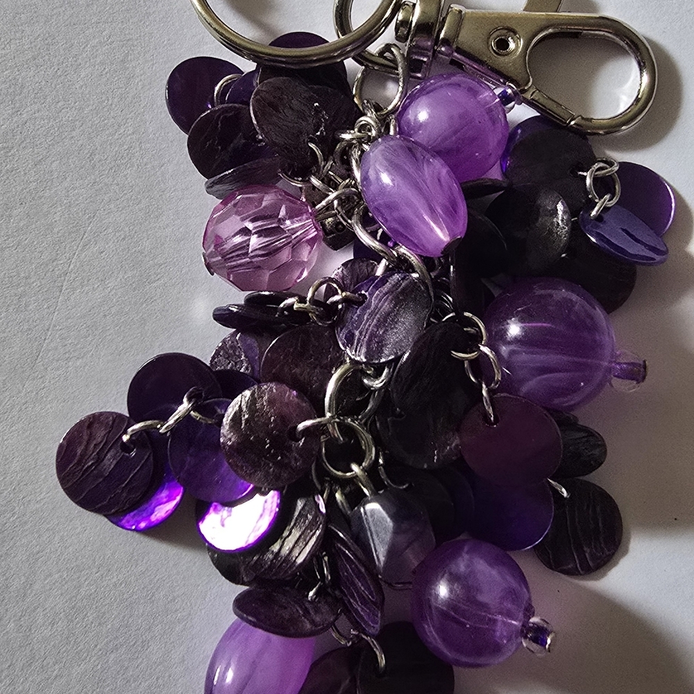Purple & Silvertone One Of A Kind Purse Charm/ Keychain Handcrafted NEW